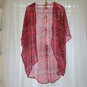 Pink and black boho shell / cover up